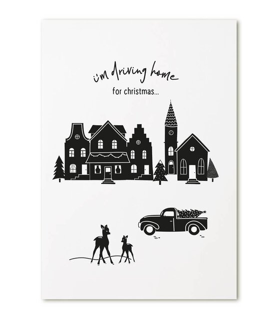 Kerstkaart A6  'I'm driving home for christmas' Kerstkaart A6  'I'm driving home for christmas'