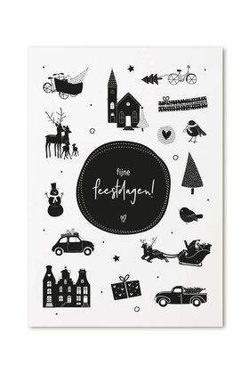 Kerstkaart 'Fijne feestdagen!'