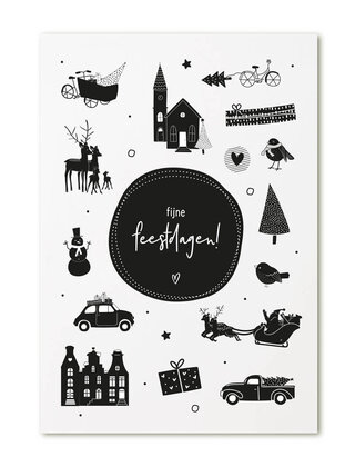 Kerstkaart 'Fijne feestdagen!'