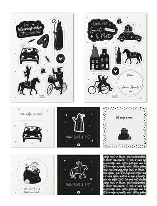 Set Sint cadeaukaartjes + cadeaustickers