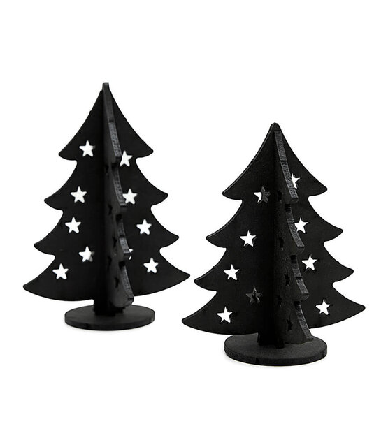 Houten kerst set (bij grachtenpandjes) 2 kerstboompjes Houten kerst set (bij grachtenpandjes) 2 kerstboompjes