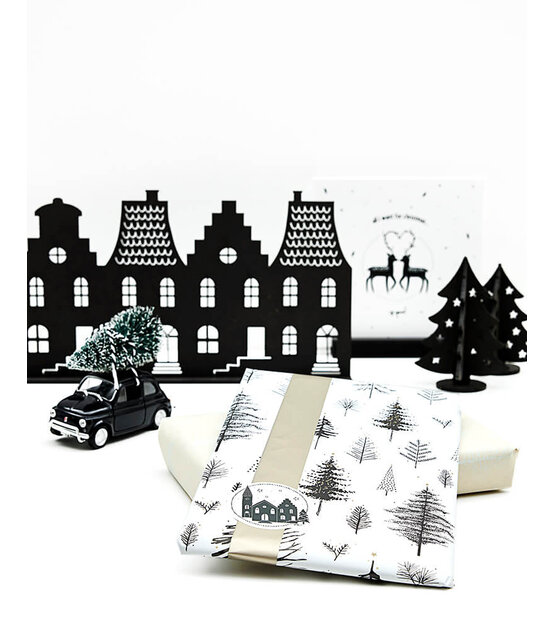 Houten kerst set (bij grachtenpandjes) 2 kerstboompjes Houten kerst set (bij grachtenpandjes) 2 kerstboompjes