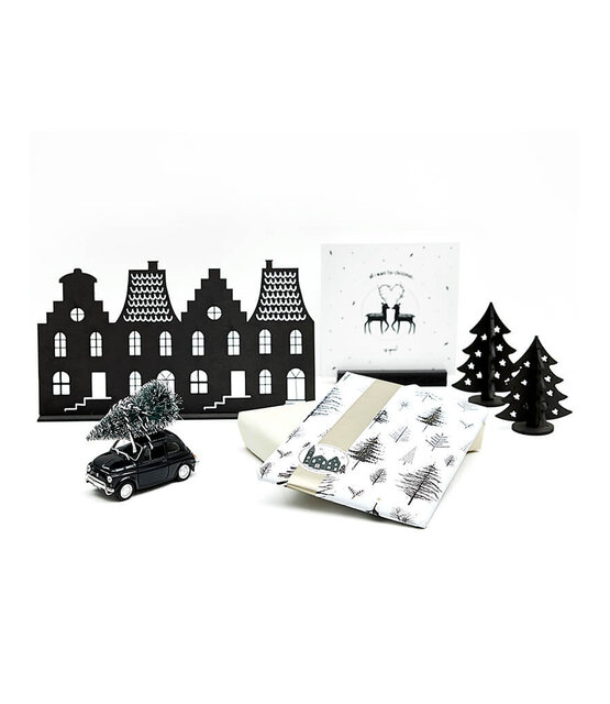 Grachtenpandjes met 2 kerstboompjes