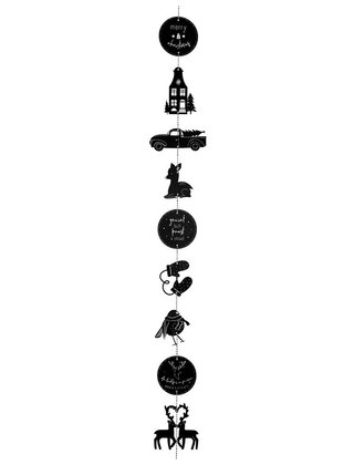 Kerst slinger - zwart