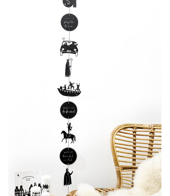 Sintslinger zwart met verschillende figuren