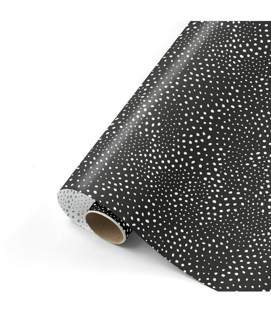 Rol cadeaupapier - zwart wit dotspatroon 50x300cm Rol cadeaupapier - zwart wit dotspatroon 50x300cm