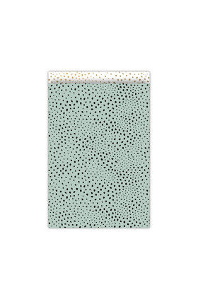 Cadeauzakjes set van 5 - groen zwart met stippen patroon