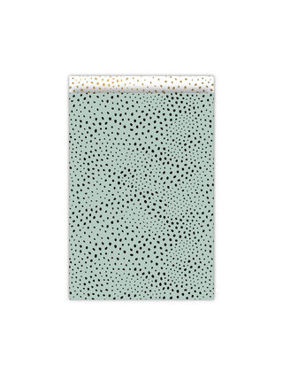 Cadeauzakjes set van 5 - groen zwart met stippen patroon