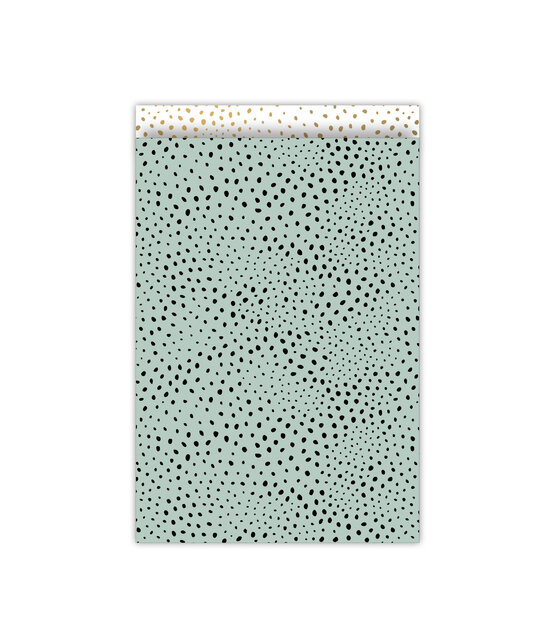 Cadeauzakjes set van 5  - groen zwart  met stippen patroon - Copy