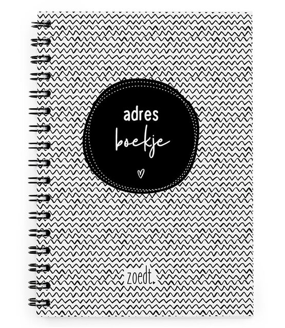 Adresboekje zwart wit patroon | A6 formaat