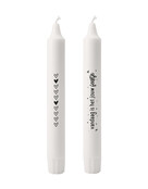 Set van 2 dinerkaarsen met tekst - 'Vandaag is het jouw feestje'