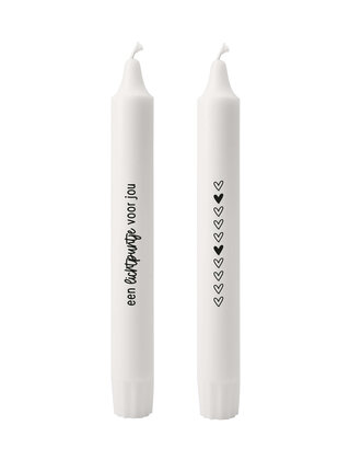 Set van 2 dinerkaarsen - 'Een lichtpuntje voor jou'
