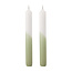 Zoedt Set van 2 dinerkaarsen groen half dipped