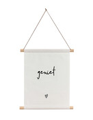 Textielposter wit met tekst'Geniet' - 30x40cm