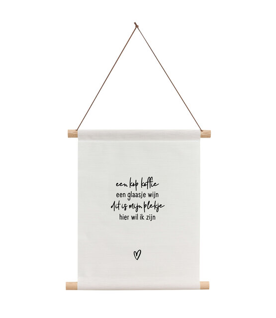 Textielposter wit met gedichtje  'Hier wil ik zijn..' - 30x40cm Textielposter wit met gedichtje  'Hier wil ik zijn..' - 30x40cm