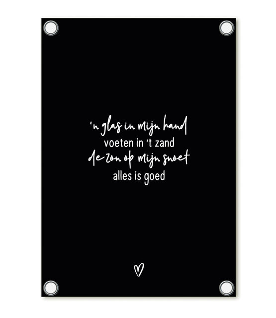 Tuinposter zwart met gedichtje - 'De zon op mijn snoet, alles is goed' | 60x80cm