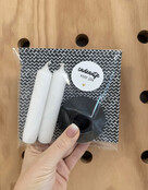 Mini-kaarsenset met kandelaartje – Set van 2 kaarsjes (zwart) | Sfeervol & ideaal als cadeau
