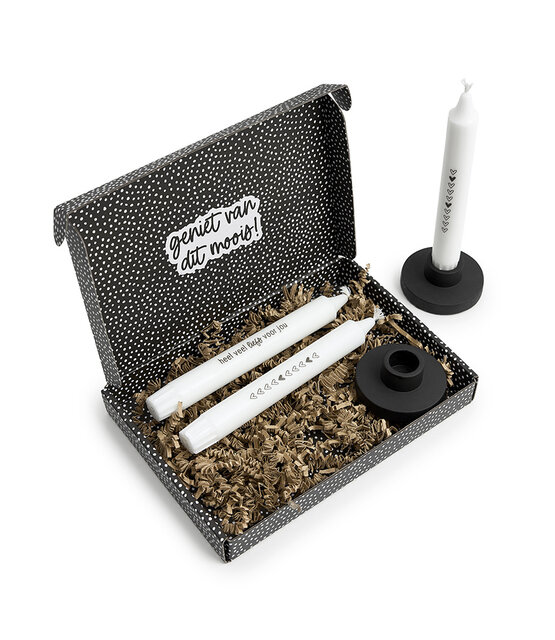 Brievenbus cadeau – kaarsenset met kandelaartje en tekst | Heel veel liefs voor jou – mooi verpakt cadeautje per post Brievenbus cadeau – kaarsenset met kandelaartje en tekst | Heel veel liefs voor jou – mooi verpakt cadeautje per post