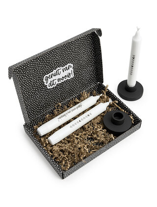 Brievenbus cadeau – Kaarsenset met kandelaartje | Vandaag is het jouw feestje