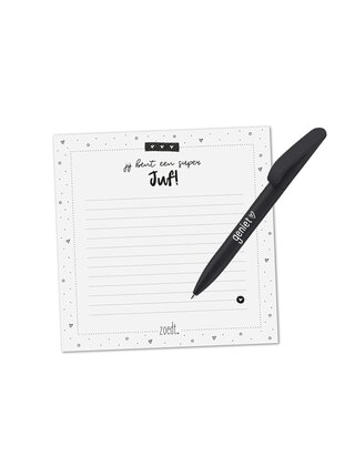 Notitieblok & Pen – Super juf Cadeauset