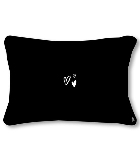 Outdoor sierkussen met tekst 'Hé zon ga je mee stralen?' – Waterafstotend tuinkussen voor buiten – 60x40cm - zwart