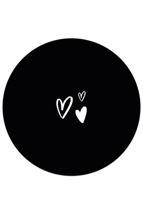 Tuincirkel (buiten) zwart met hartjes