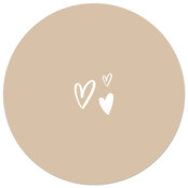 Zandkleurige tuincirkel/muurcirkel met hartjes perfect als wanddecoratie voor buiten en binnen