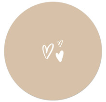 Zandkleurige tuincirkel/muurcirkel met hartjes perfect als wanddecoratie voor buiten en binnen