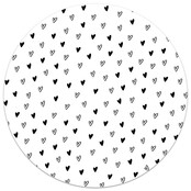 Vinyl muismat – zwart wit met hartjes patroon – stijlvolle en praktische bureauaccessoire