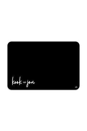 Placemat - zwart met tekst 'Kook van jou'