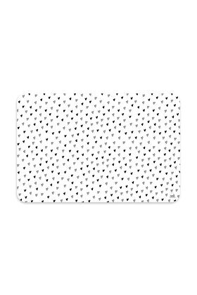Placemat - wit met zwart hartjespatroon