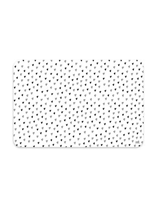 Placemat - wit met zwart hartjespatroon
