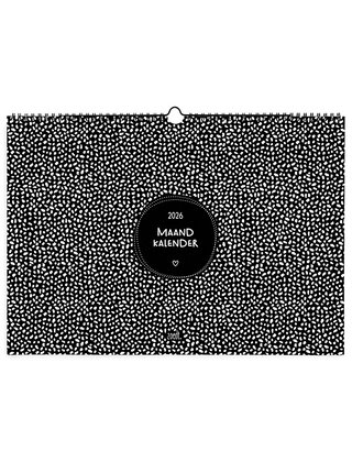 Trendy Maandkalender 2026 A3 – stijlvolle zwart-wit kalender van Zoedt