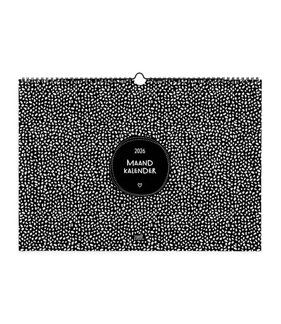Maandkalender 2026 A3 – stijlvolle zwart-wit kalender van Zoedt