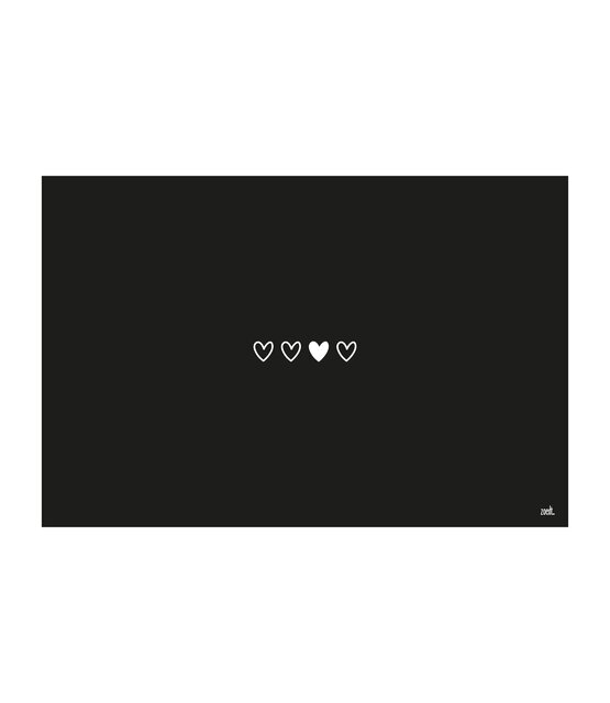 Inductiebeschermer voor inductieplaat – zwart met witte hartjes – bescherming & decoratie Inductiebeschermer voor inductieplaat – zwart met witte hartjes – bescherming & decoratie