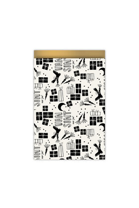 Cadeauzakjes set van 5 - Sinterklaas zwart wit patroon