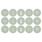 Stickers kerst groen wit| 5 stuks | 5cm Stickers kerst groen wit| 5 stuks | 5cm