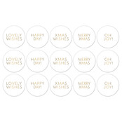 Stickers kerst wit goud | 5 stuks | 5cm Stickers kerst wit goud | 5 stuks | 5cm