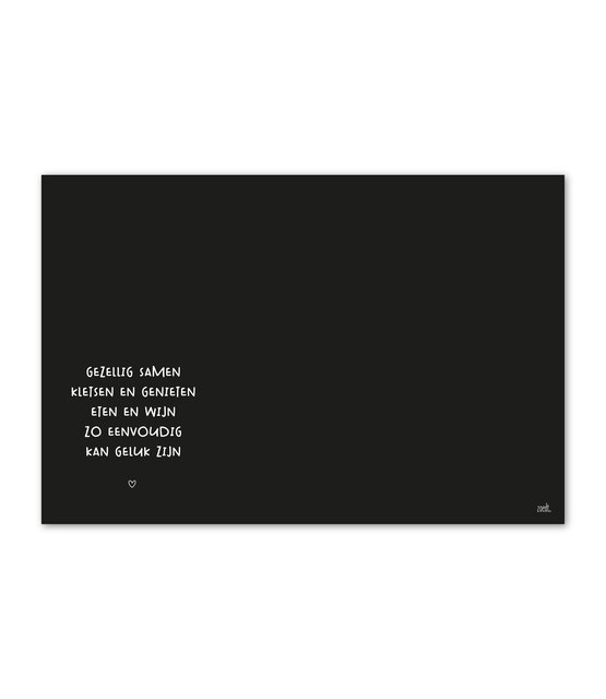 Inductiebeschermer voor inductieplaat – zwart met tekst 'Gezellig samen...'  – bescherming & decoratie Inductiebeschermer voor inductieplaat – zwart met tekst 'Gezellig samen...'  – bescherming & decoratie