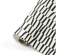Rol cadeaupapier wit met zwarte strepen 50x300cm