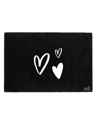 Deurmat zwart 40x60 cm – met hartjes | Zoedt