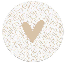 Muurcirkel zand met hartjes en dots