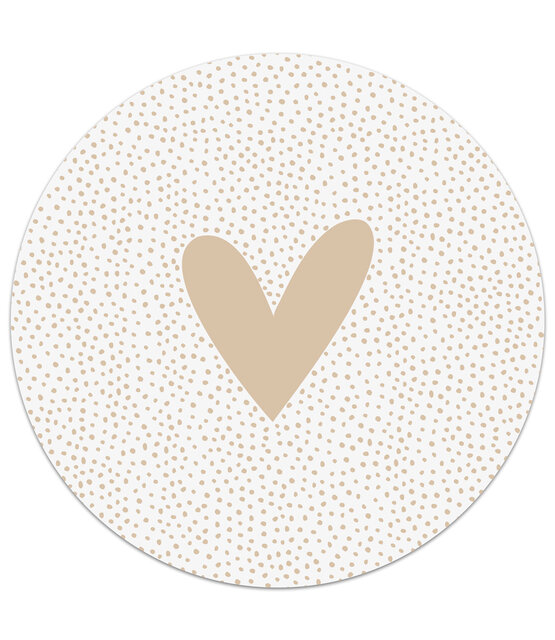 Muurcirkel zand met hartjes en dots