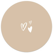 Muurcirkel zand met hartjes