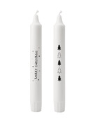 Set van 2 dinerkaarsen 'Merry Christmas'