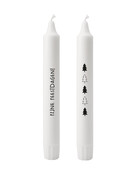 Set van 2 dinerkaarsen 'Fijne feestdagen'