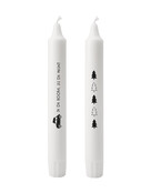 Set van 2 dinerkaarsen 'Ik de boom jij de wijn'