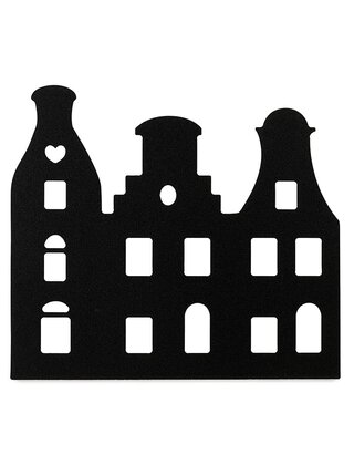 Grachtenpandje zwart - 22x20 cm