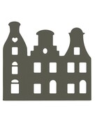 Grachtenpandje olijfgroen - 22x20 cm – met optioneel houten standaard