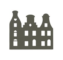 Grachtenpandje olijfgroen - 22x20 cm – met optioneel houten standaard